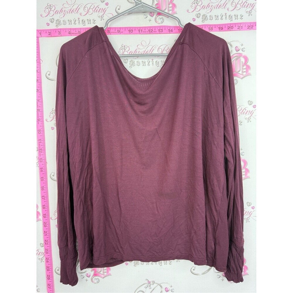 Body Glove Long Sleeve Draped Neck Top in Mauve